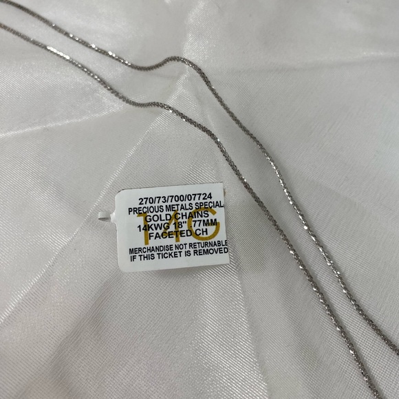 14K WHITE GOLD sparkle chain REAL GOLD 18” - Picture 8 of 15